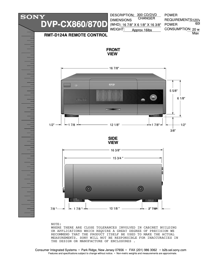 Page 1 de la notice Guide d'installation Sony DVP-CX870D