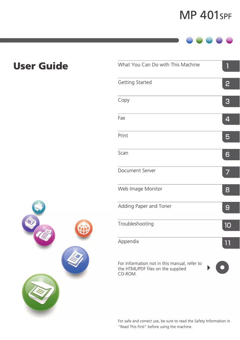 Page n°1 - Manuel utilisateur Ricoh MP 401SPF