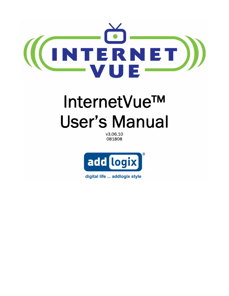 Image de la première page du manuel de l'appareil InternetVue 2020