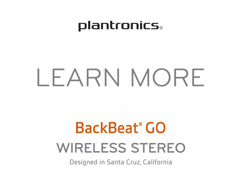 Page 1 de la notice Manuel utilisateur Plantronics BackBeat GO