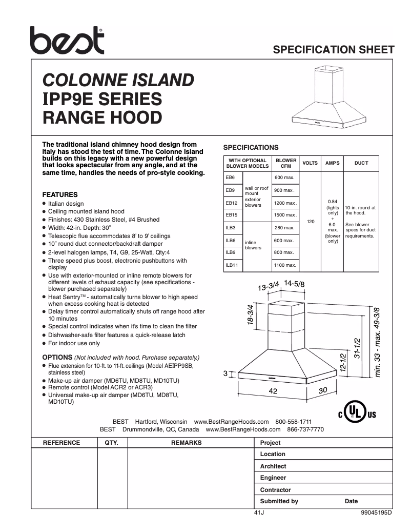 Image de la première page du manuel de l'appareil Colonne IPP9E42SB