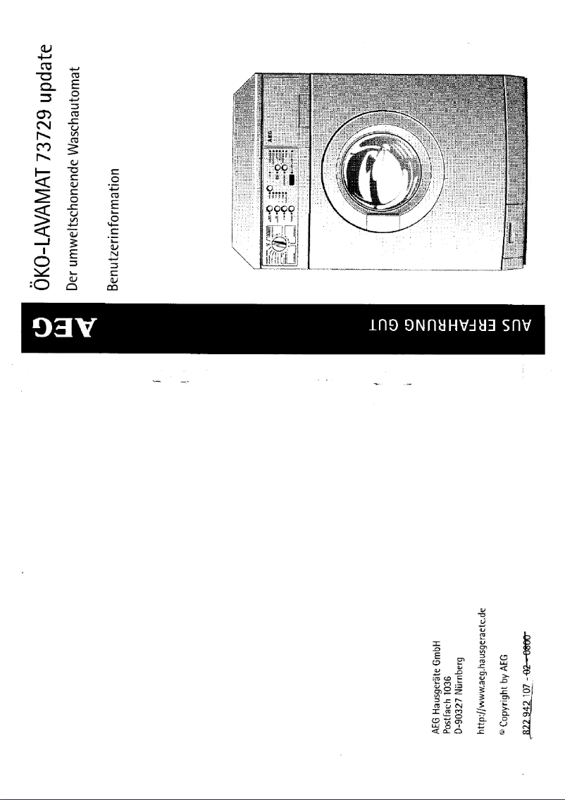 Image de la première page du manuel de l'appareil Lavamat 73729