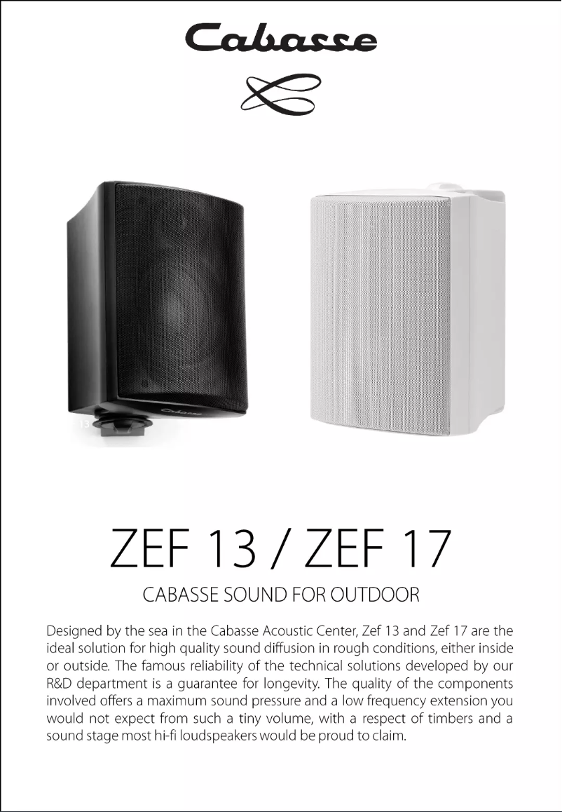 Page 1 de la notice Fiche technique Cabasse ZEF 17TR