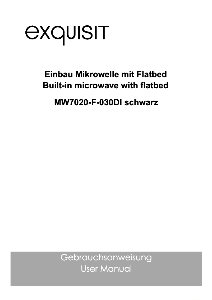Page n°1 - Manuel utilisateur Exquisit MW7020-F-030DI