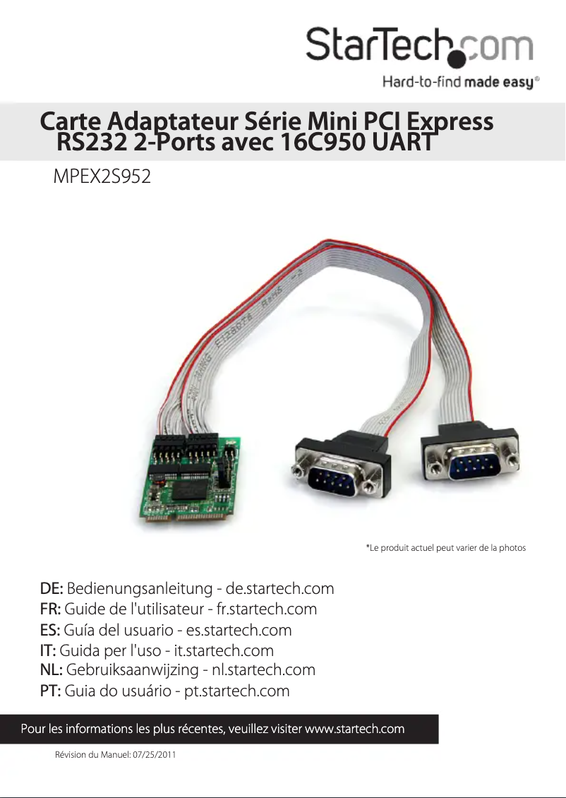 Page n°1 - Manuel utilisateur StarTech.com MPEX2S952