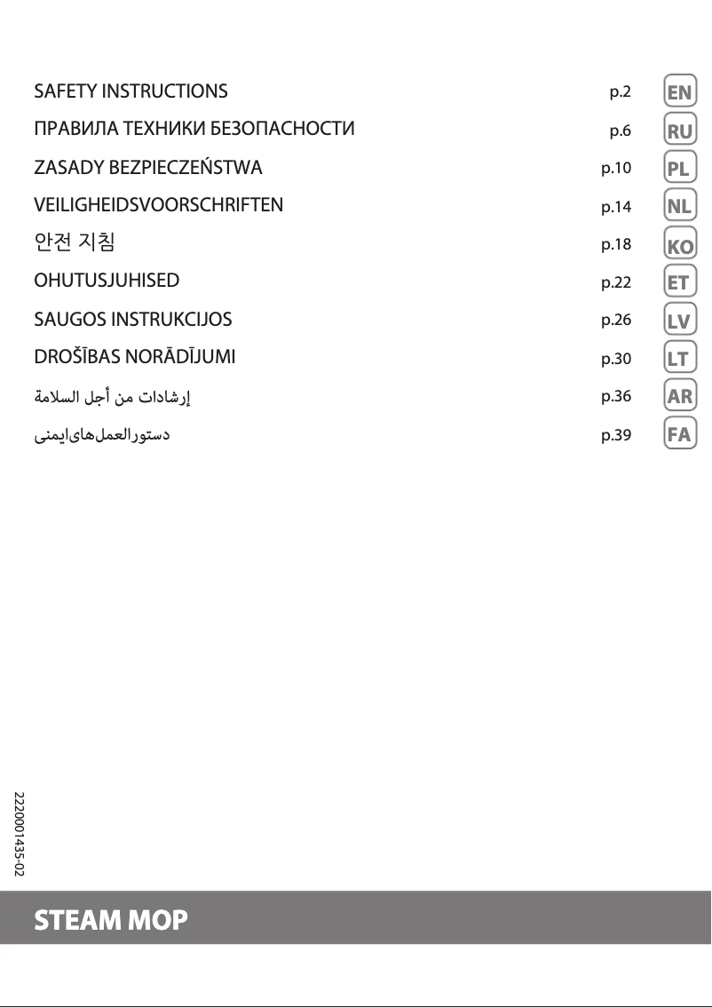 Image de la première page du manuel de l'appareil Steam Power VP6591