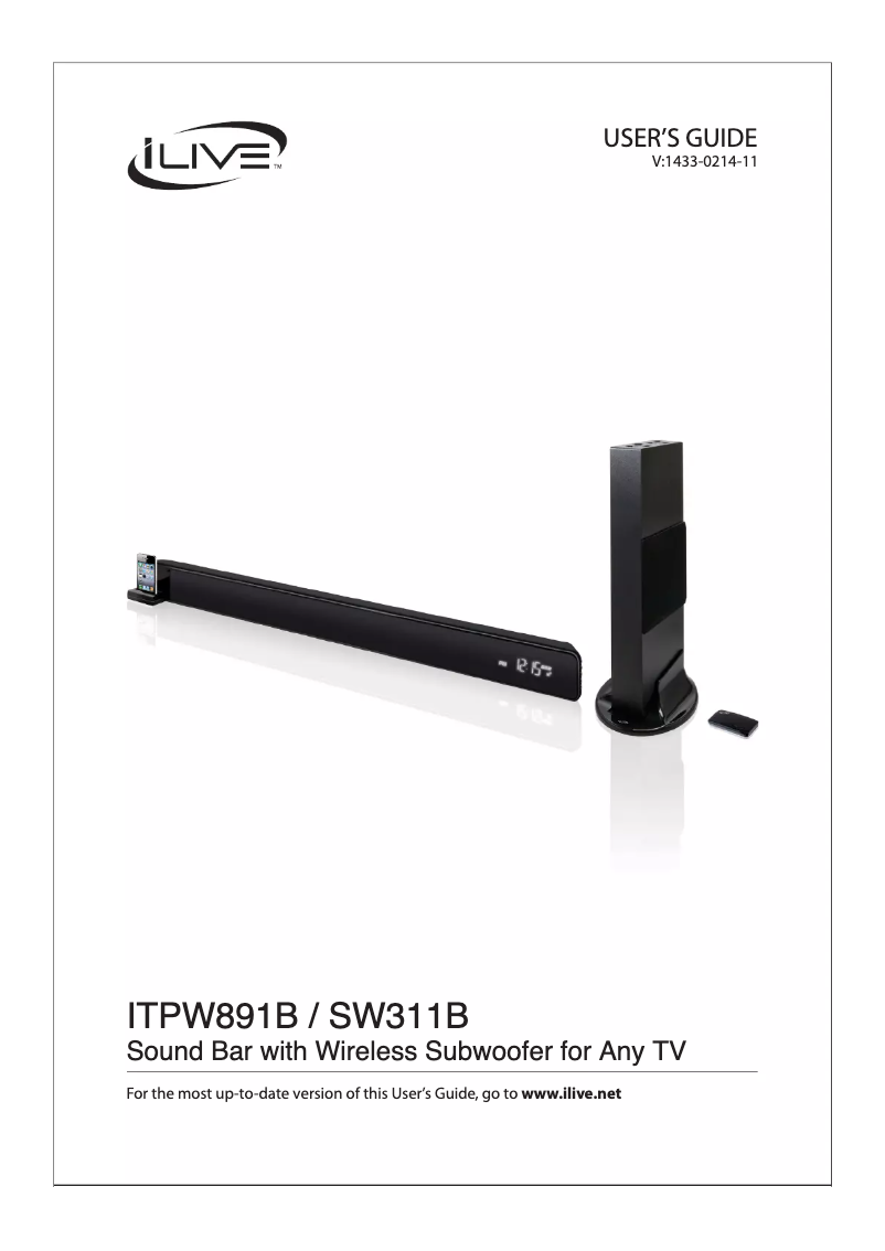 Image de la première page du manuel de l'appareil ITPW891B