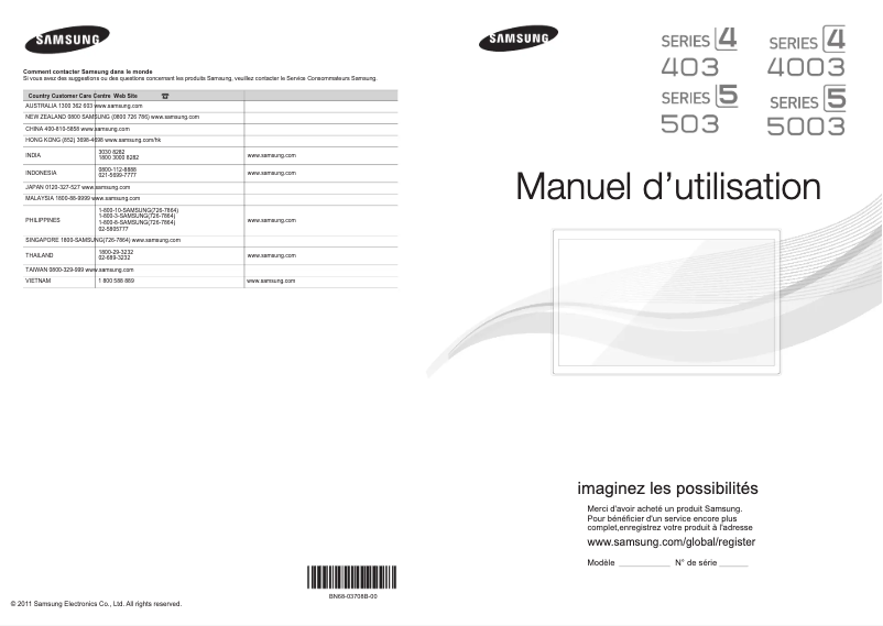 Page n°1 - Manuel utilisateur Samsung LA40D503F7R