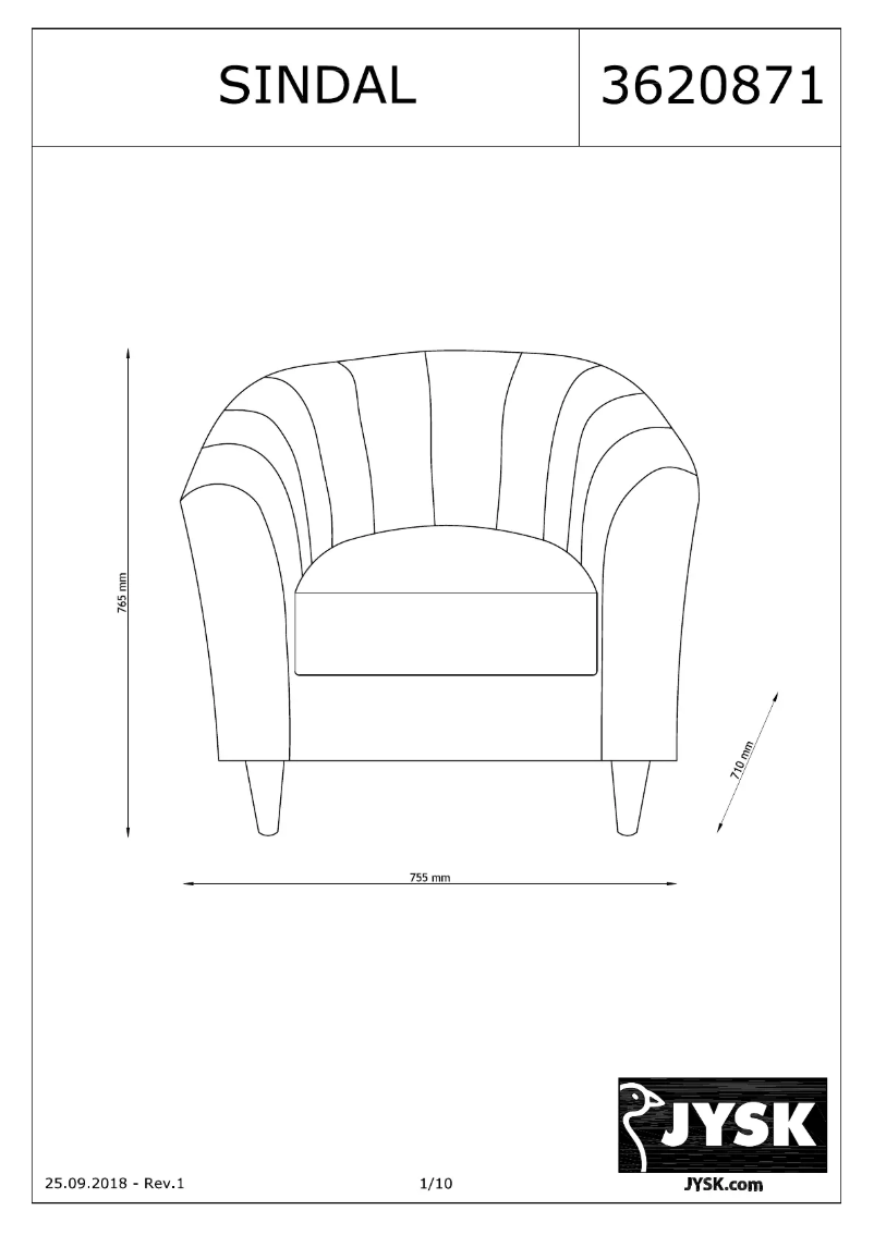 Image de la première page du manuel de l'appareil Sindal