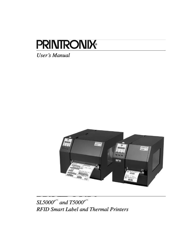 Page 1 de la notice Manuel utilisateur Printronix T5206R