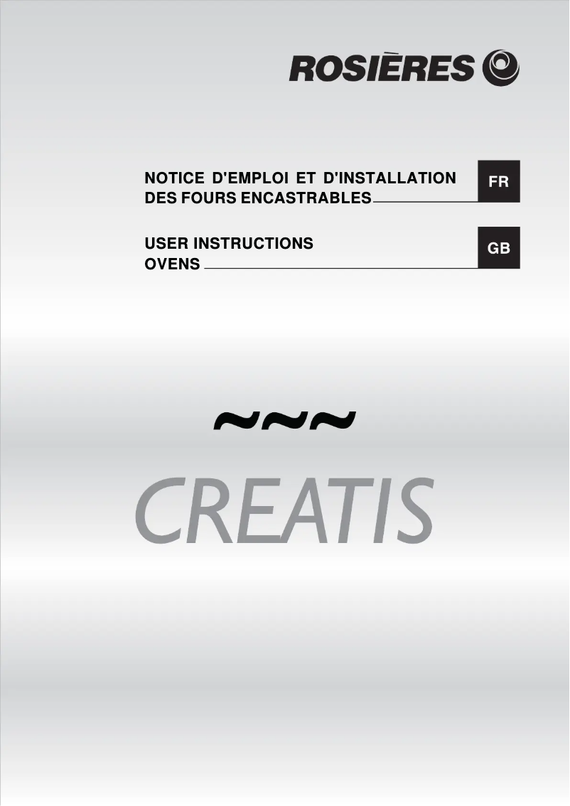 Page 1 de la notice Manuel utilisateur Rosieres RF 6082 IN