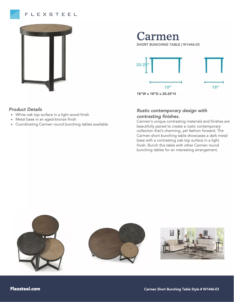 Page n°1 - Manuel utilisateur Flexsteel Carmen W1446-03