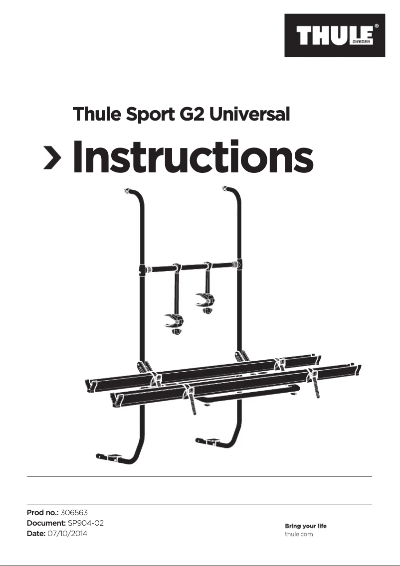 Page n°1 - Manuel utilisateur Thule Sport G2 Universal