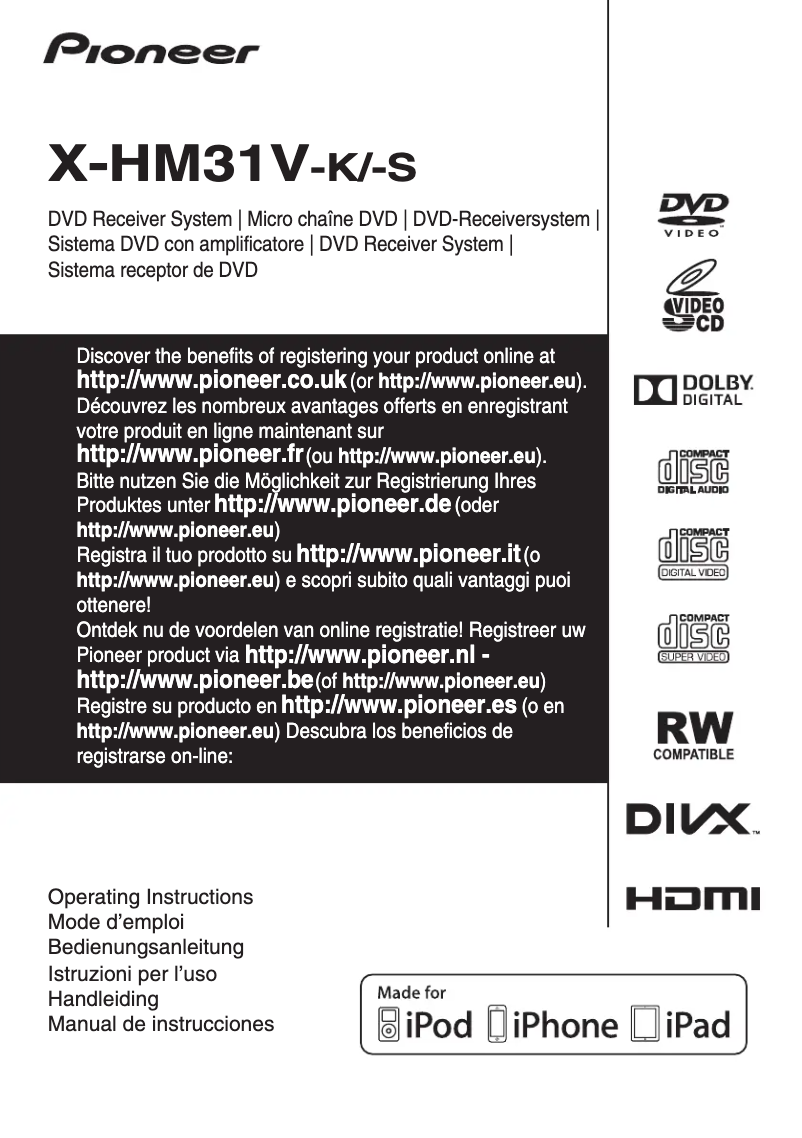 Página 1 del manual Manual de usuario Pioneer X-HM31V