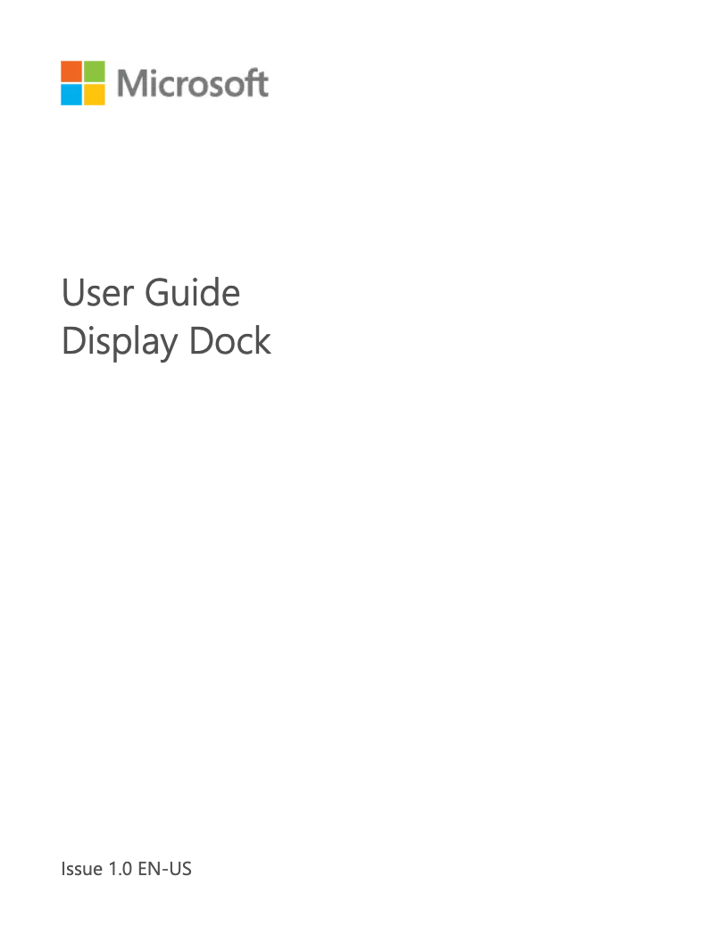 Page n°1 - Manuel utilisateur Microsoft Display Dock HD-500