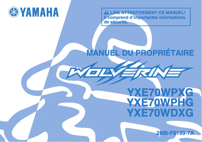 Page 1 de la notice Manuel utilisateur Yamaha Wolverine (2015)