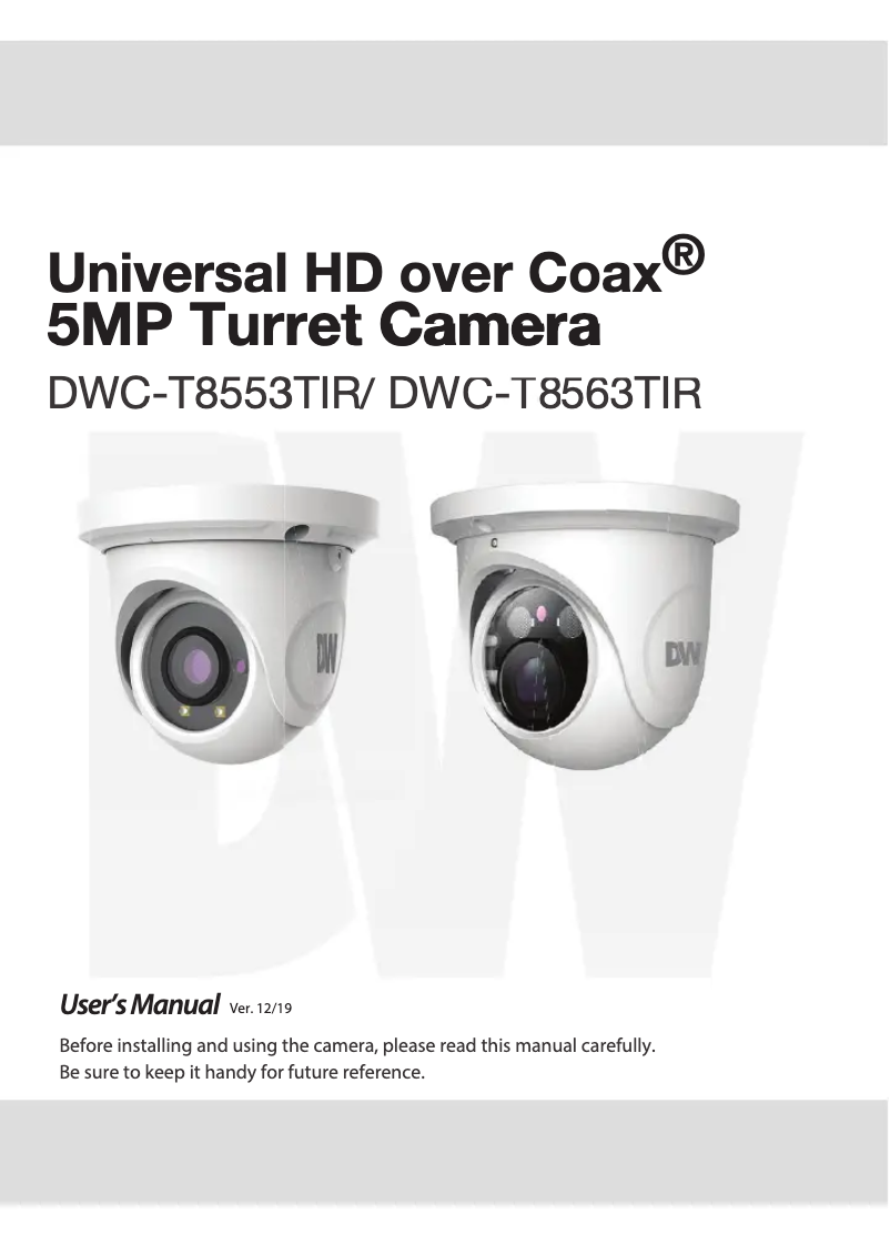 Image de la première page du manuel de l'appareil DWC-T8553TIR