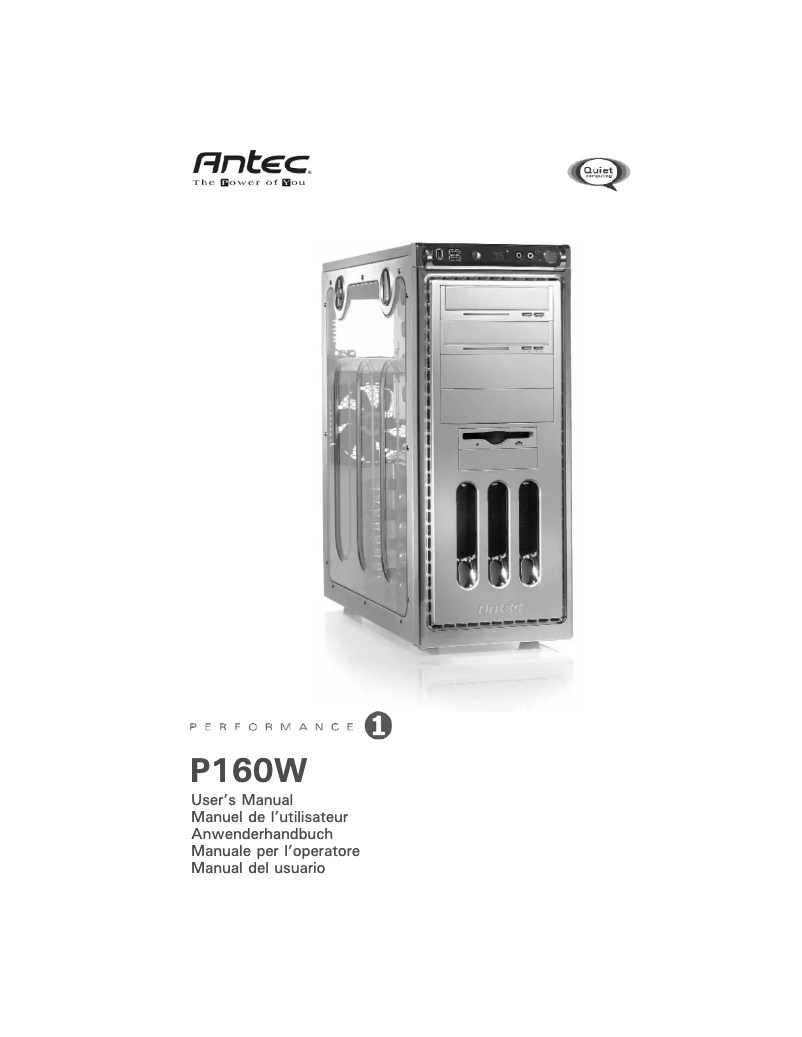 Page 1 de la notice Manuel utilisateur Antec Performance One P160W