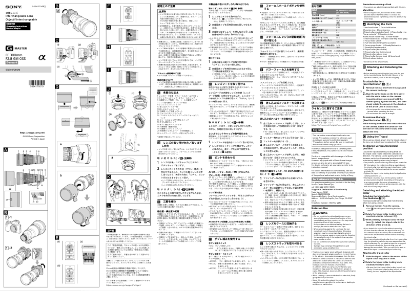 Page n°1 - Manuel utilisateur Sony SEL300F28GM