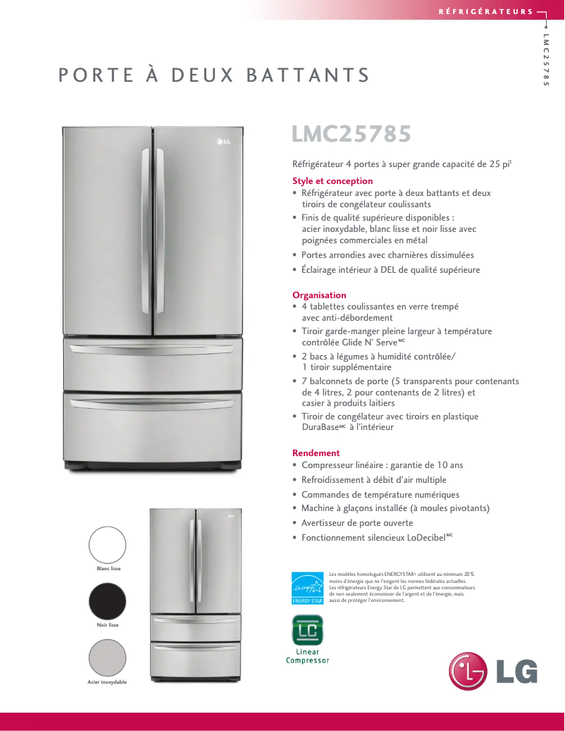 Página 1 del manual Ficha técnica LG LMC25785SB