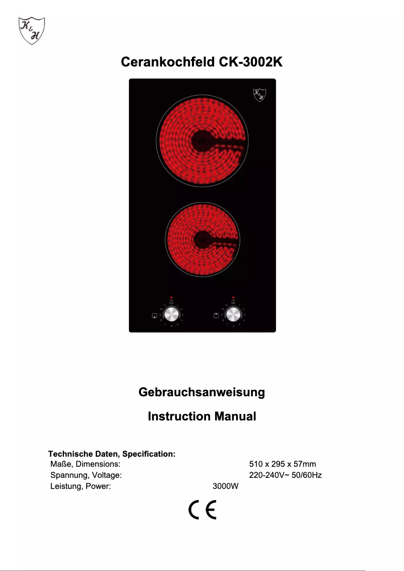 Page 1 de la notice Manuel utilisateur K&H CK-3002K