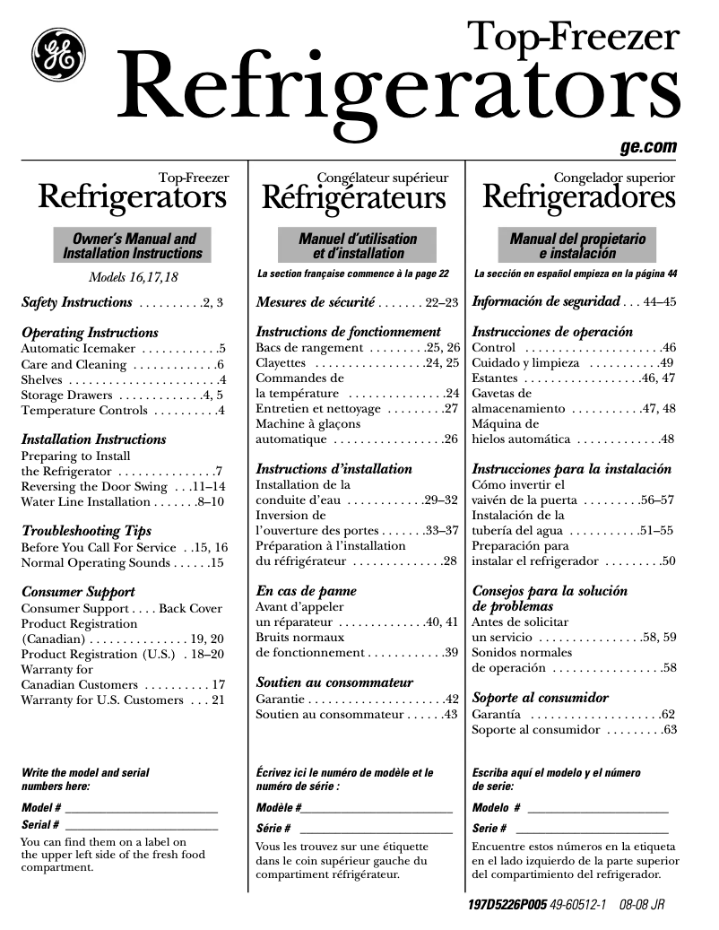 Page n°1 - Manuel d'utilisation et d'entretien Hotpoint HTH17BBTRCC