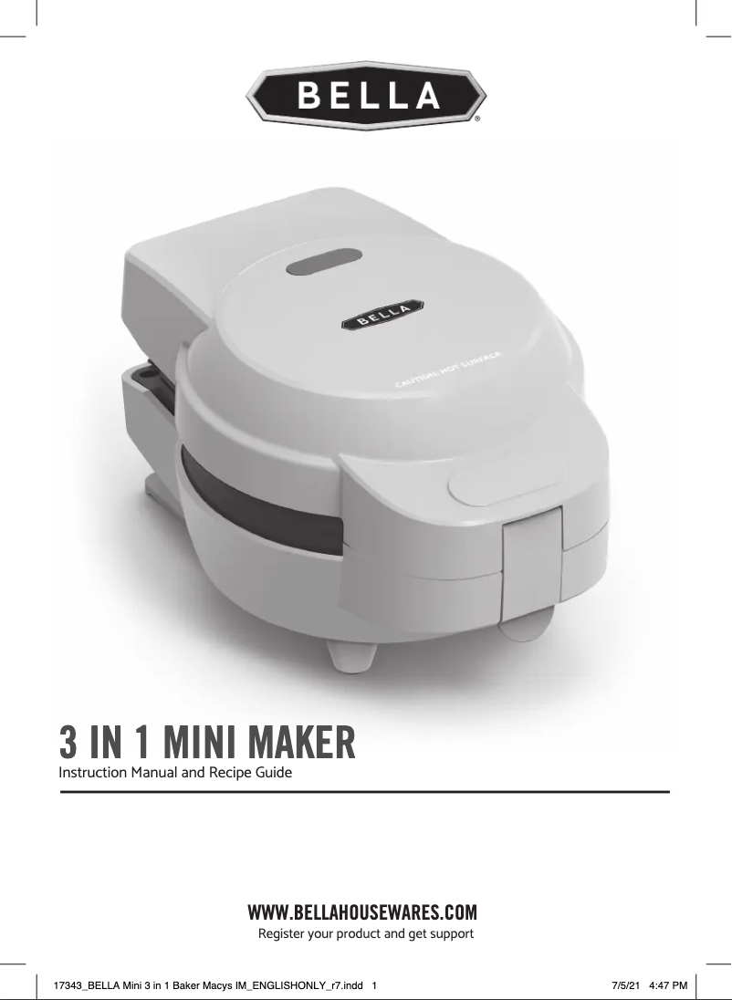Image de la première page du manuel de l'appareil 3-in-1 Mini Maker
