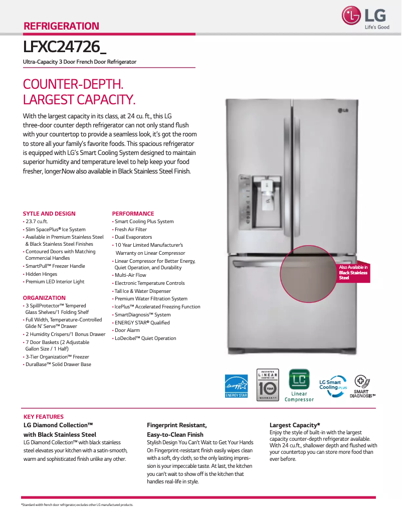 Image de la première page du manuel de l'appareil LFXC24726