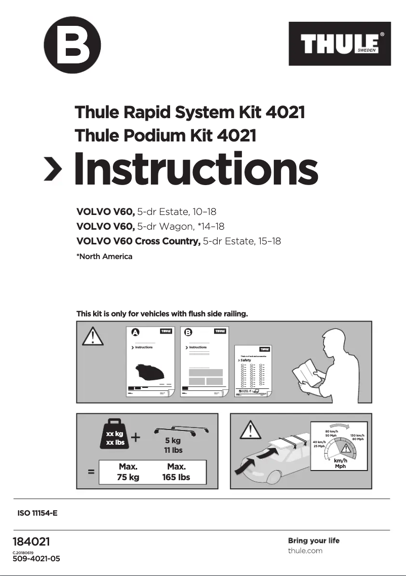 Page n°1 - Manuel utilisateur Thule Podium Kit 4021