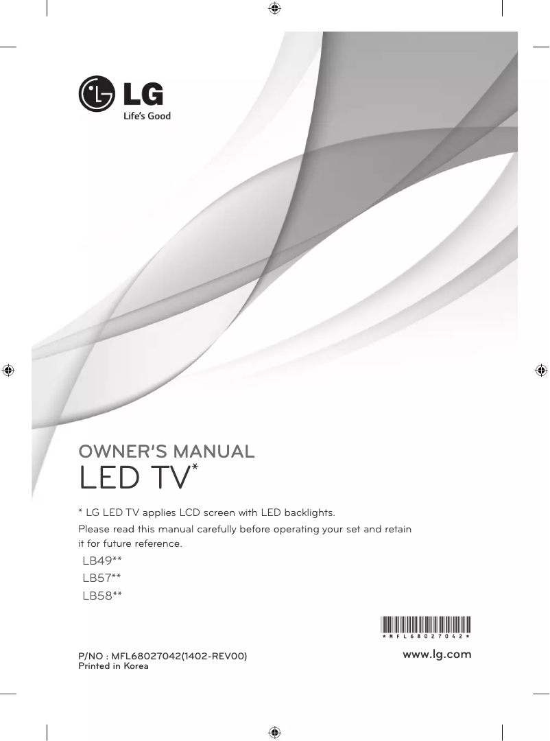 Page n°1 - Manuel utilisateur LG 39LB570U