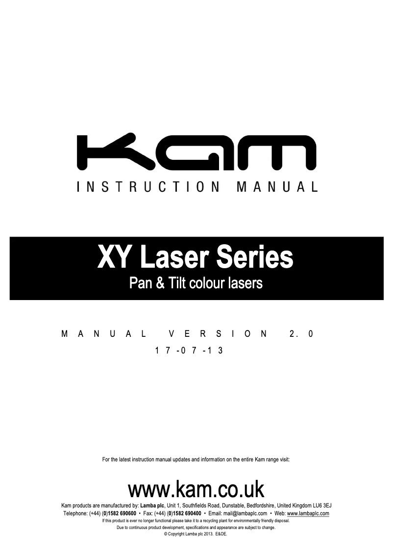 Image de la première page du manuel de l'appareil XY Laser RBP