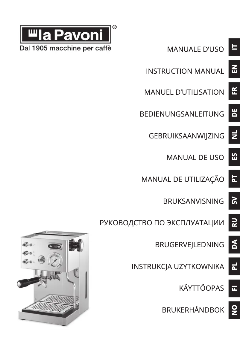 Page n°1 - Manuel utilisateur la Pavoni Casa Bar Pid