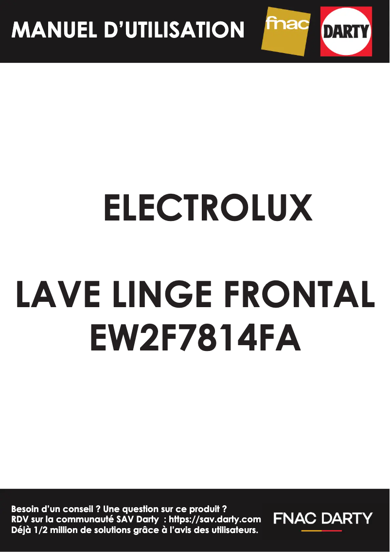 Page n°1 - Manuel utilisateur Electrolux EW2F7814FA