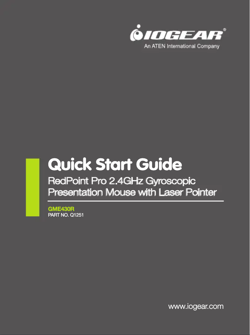 Page n°1 - Manuel utilisateur iogear RedPoint ProGME430R
