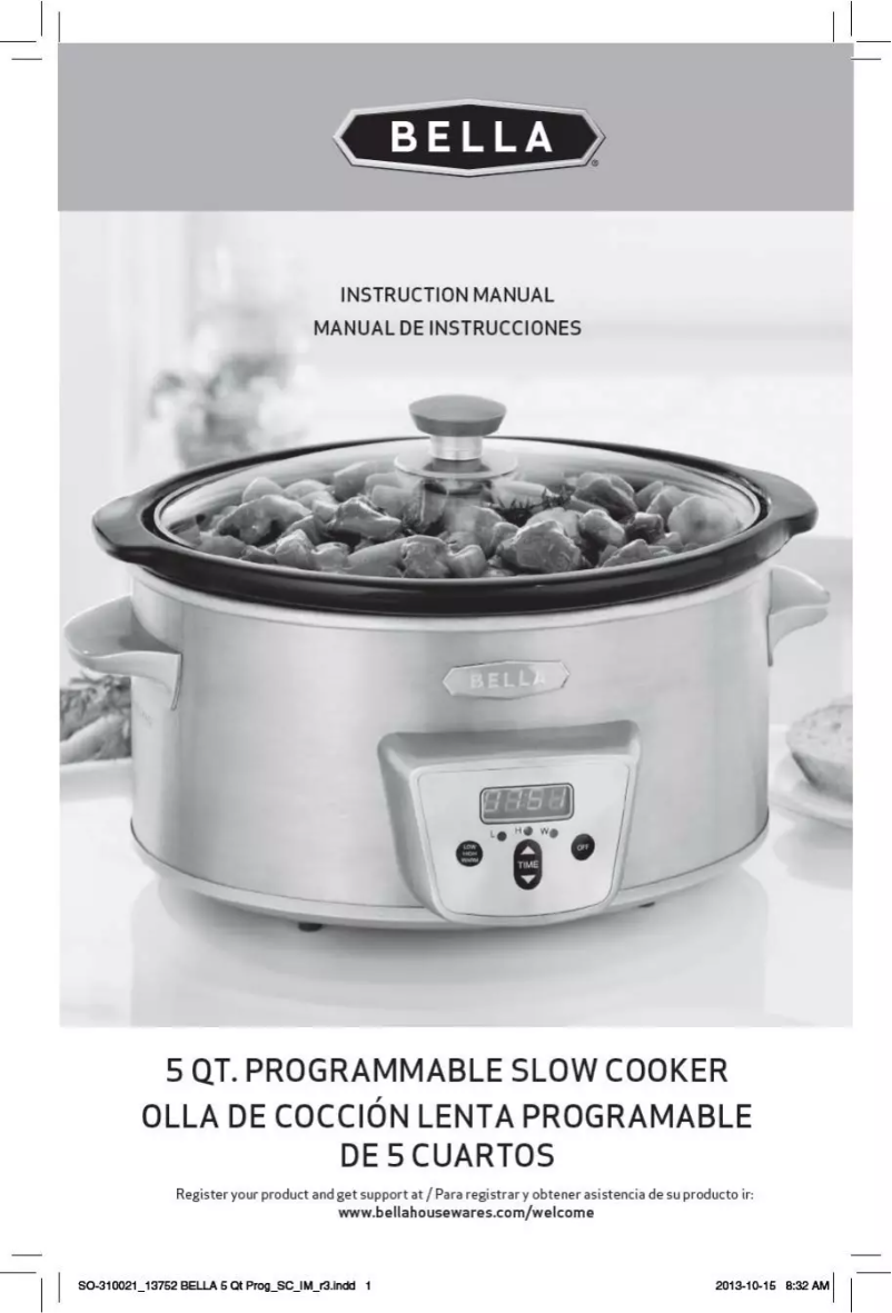 Page 1 de la notice Manuel utilisateur Bella BLA13752