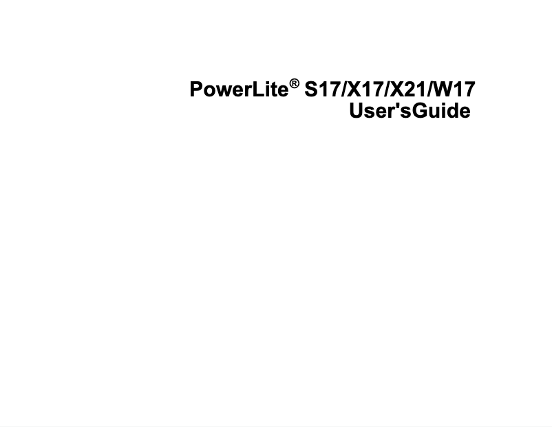 Image de la première page du manuel de l'appareil PowerLite X21