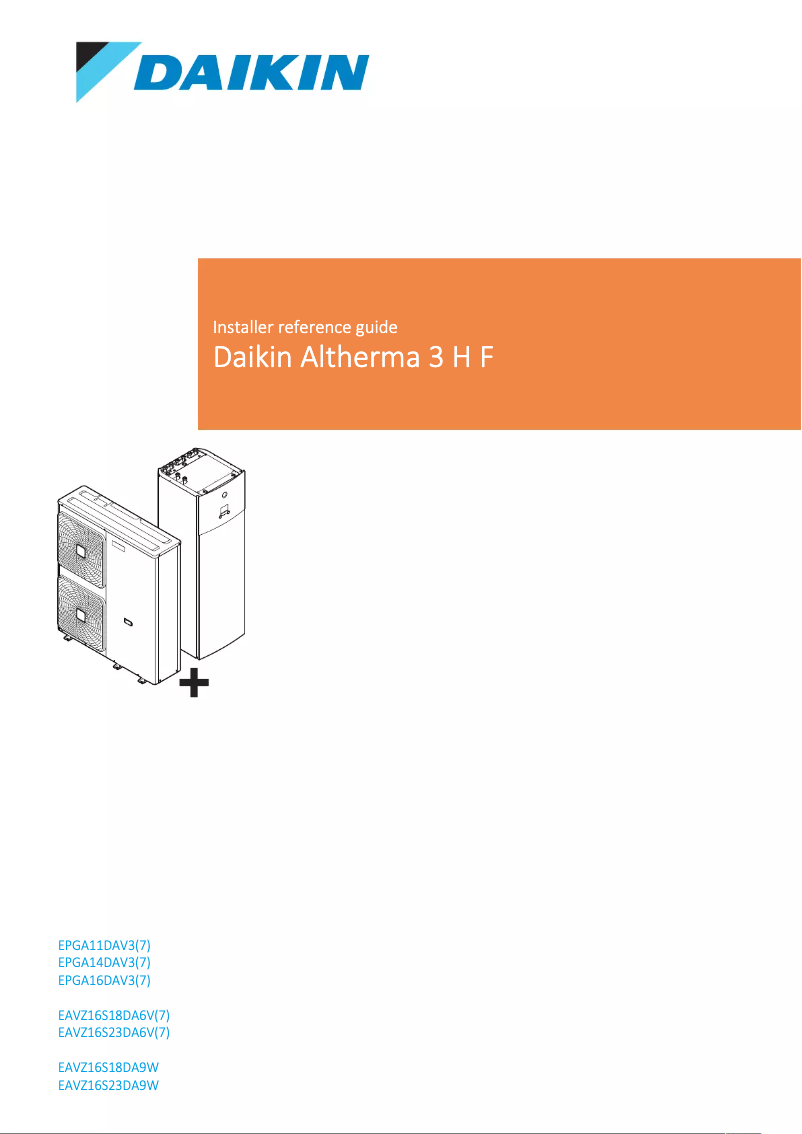 Page 1 de la notice Manuel utilisateur Daikin EAVZ16S18DA9W