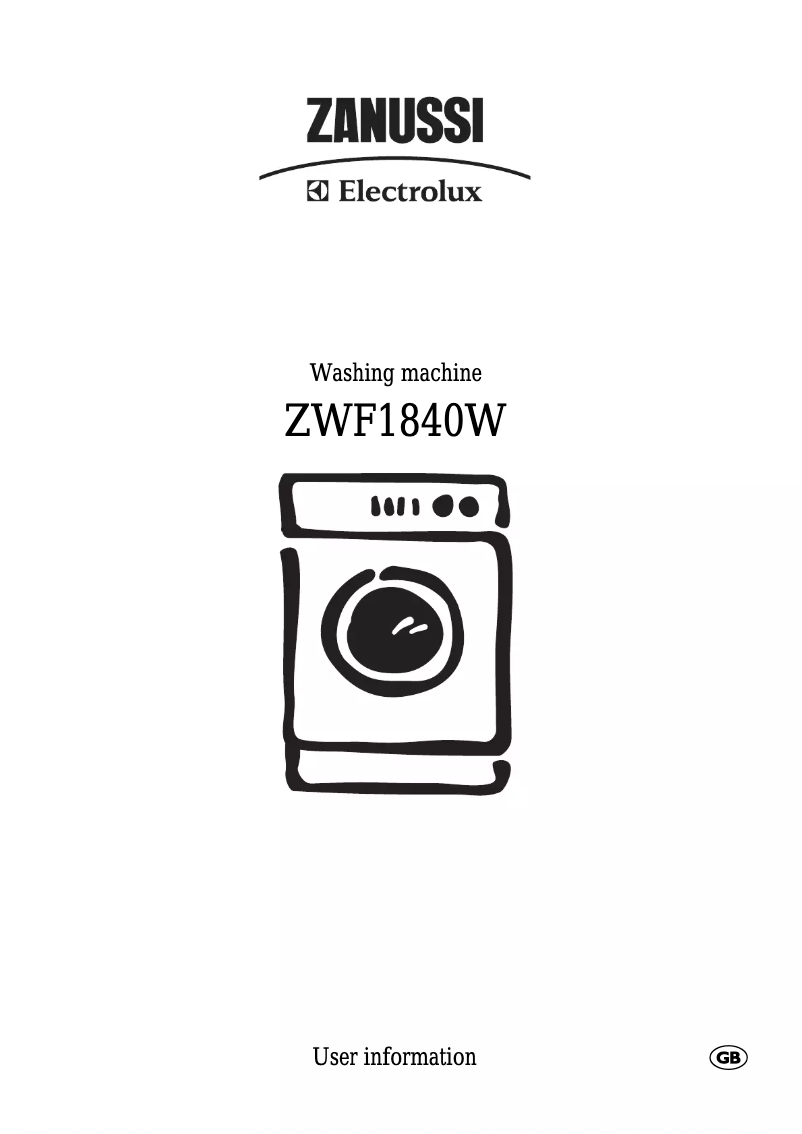 Page 1 de la notice Manuel utilisateur Zanussi-Electrolux ZWF 1840