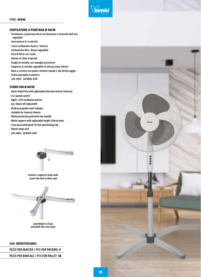 Page n°1 - Fiche technique Bimar VP416
