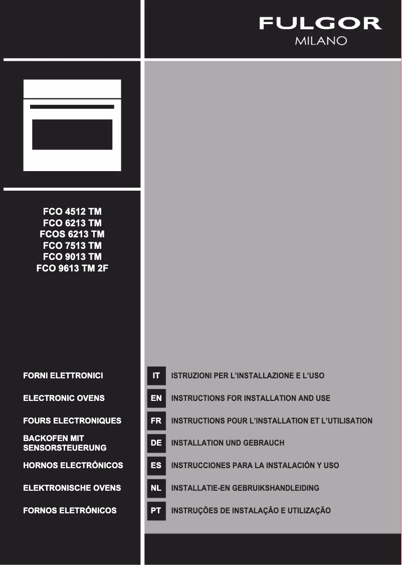 Page n°1 - Manuel utilisateur Fulgor Milano FCO 9613 TM 2F X