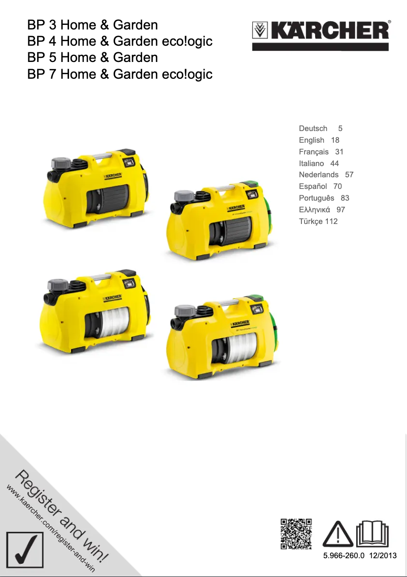 Página 1 del manual Manual de usuario Kärcher BP 4