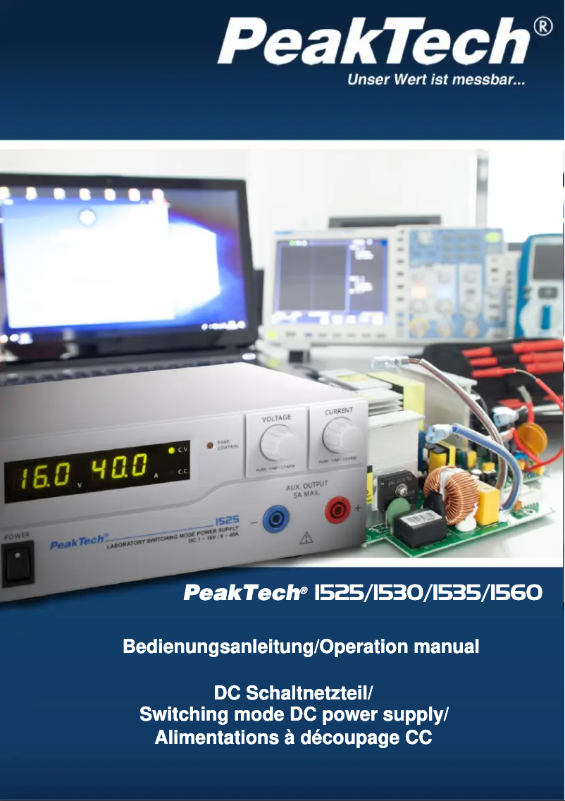 Page n°1 - Manuel utilisateur PeakTech 1560
