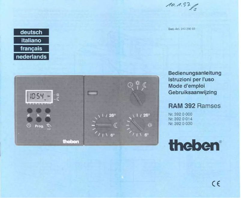 Page n°1 - Manuel utilisateur Theben RAM 392