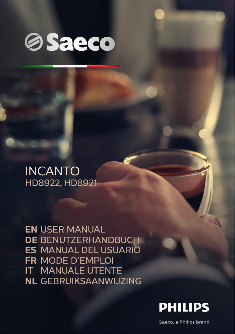 Image de la première page du manuel de l'appareil Incanto HD8922