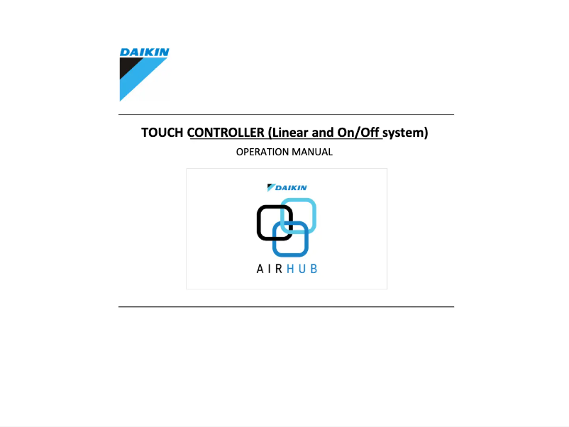 Página 1 del manual Manual de usuario Daikin AirHub BRC24TLZ8B