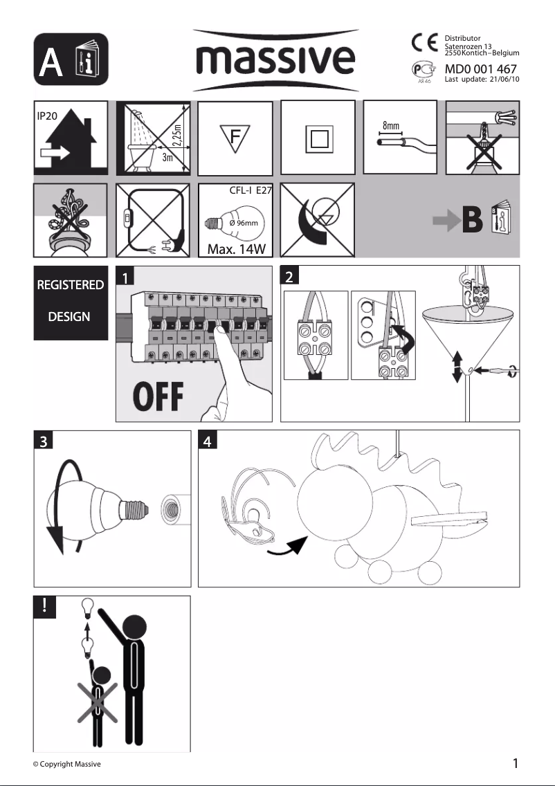 Page 1 de la notice Manuel utilisateur Massive Kico 40229/55/10