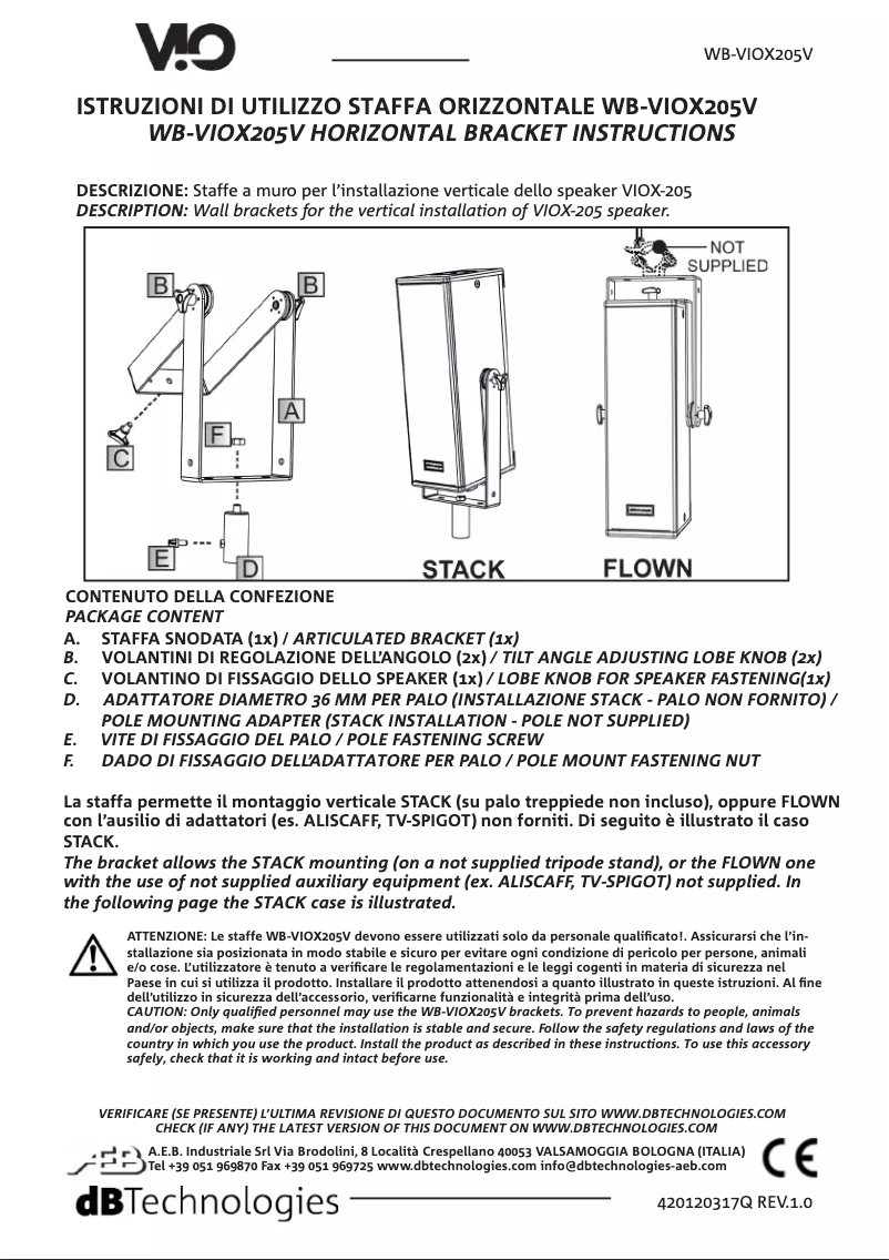Image de la première page du manuel de l'appareil WB-VIOX205V