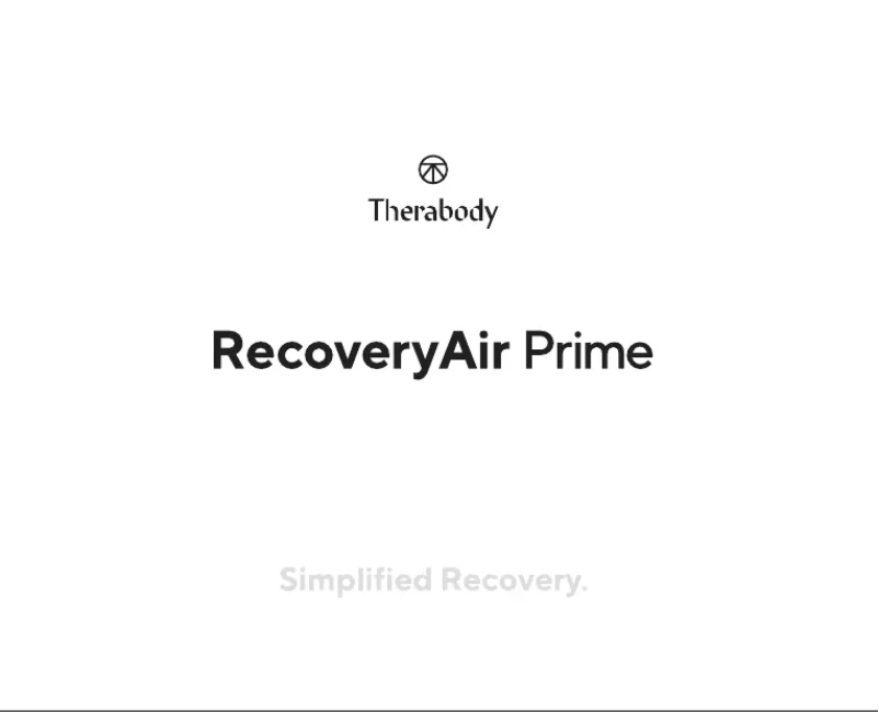 Image de la première page du manuel de l'appareil RecoveryAir Prime