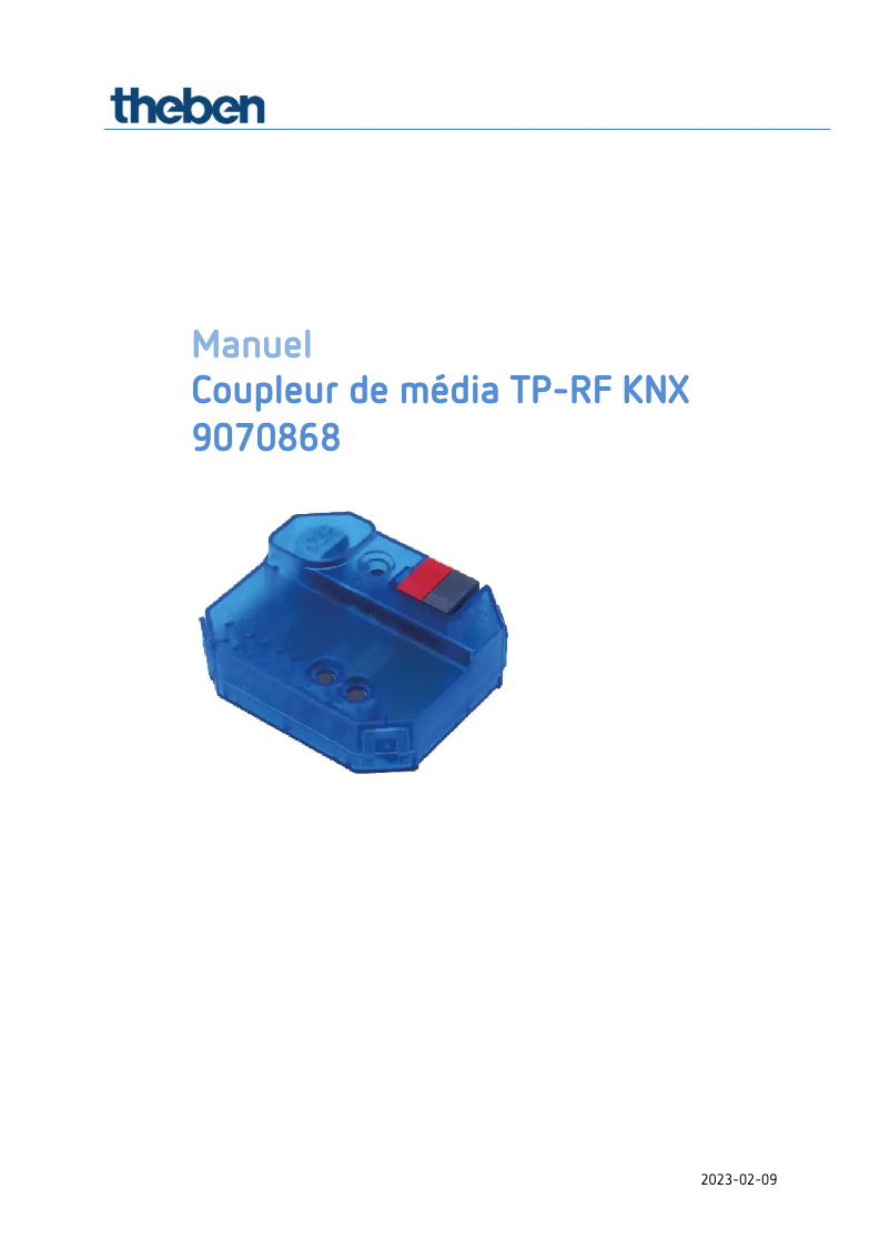 Page n°1 - Manuel utilisateur Theben Coupleur de média TP-RF KNX