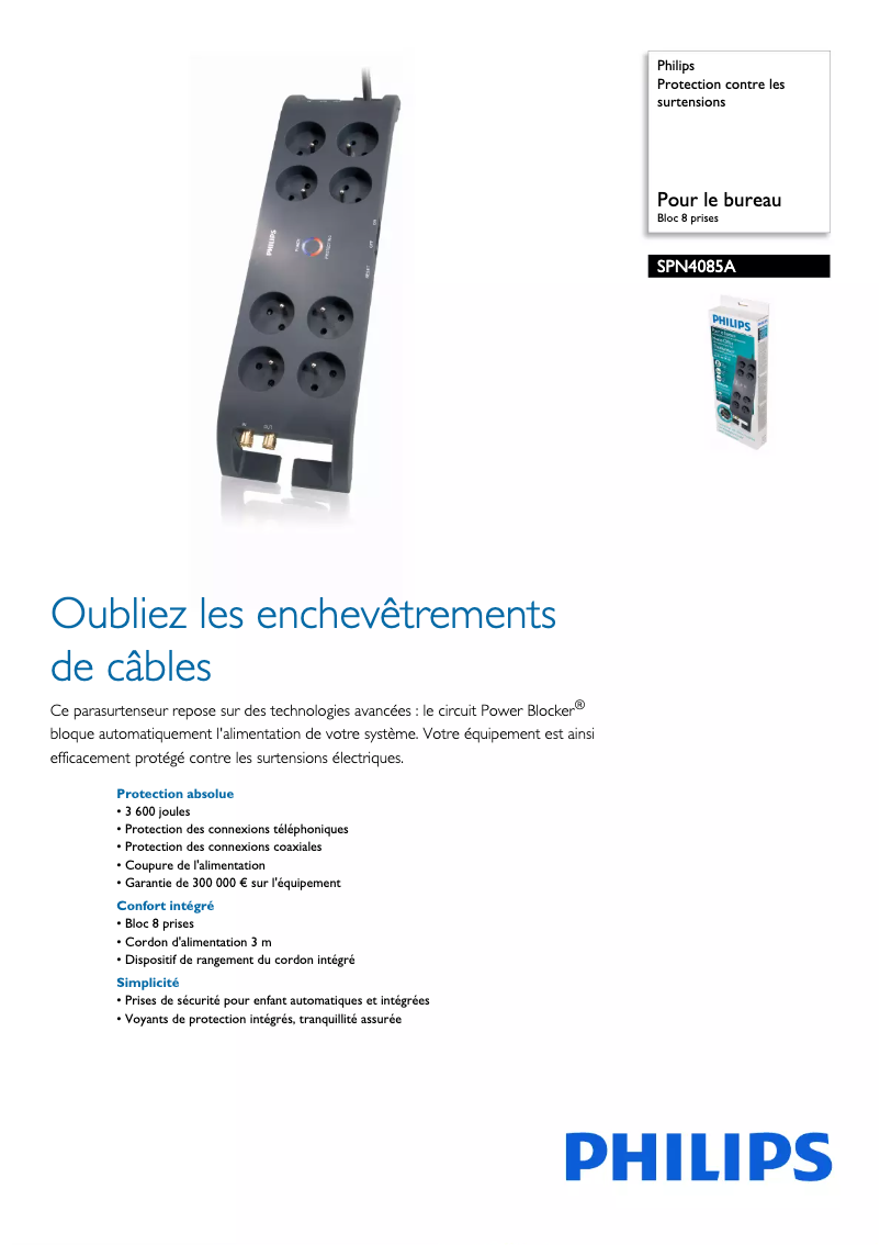 Image de la première page du manuel de l'appareil SPN4085A